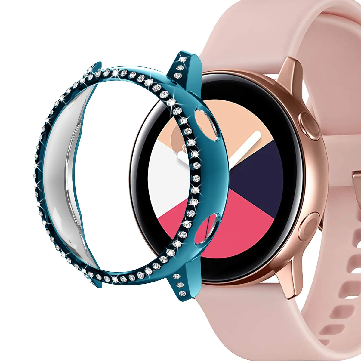 40 мм PC чехол-Бампер Защитный чехол для samsung Galaxy Watch Active для женщин и девушек блестящий чехол для часов с кристаллами