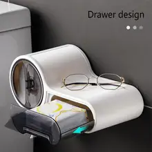 Toilet Paper Phone Holder Waterproof Wall Mounted Tray Roll Tube Storage Box Tissue Shelf Bathroom Product Free Punch Water