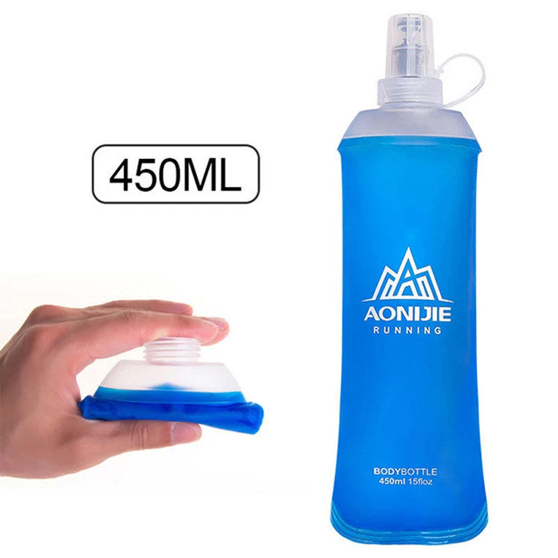 Мягкая фляга складной 450 мл/500 мл бутылка для воды ТПУ BPA бесплатно бега гидратация