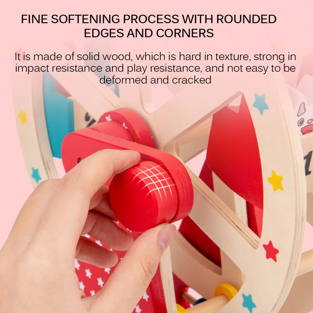 

Wooden Sky Wheels Board Game Toy Montessori Hand-Held Ferris Wheel Educational Parent Child Interactive Table Games Xmas Gifts