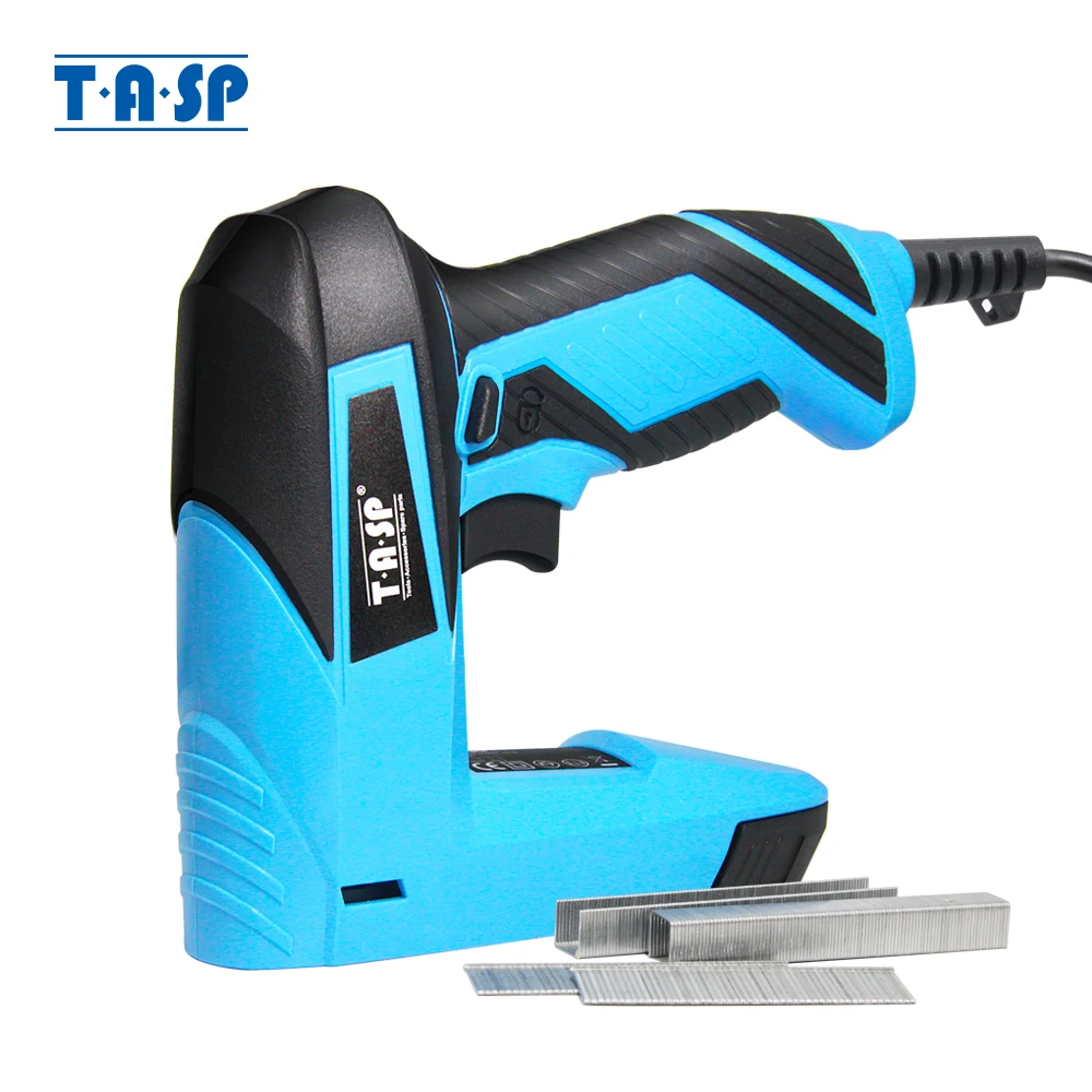 TASP 230V Electric Stapler Furniture Construction Nail Gun Tacker 14mm Staples & Nails Power Tools for Home Upholstery DIY