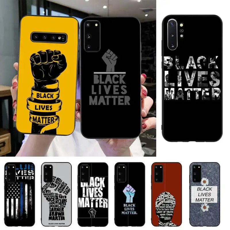 

YNDFCNB black lives matter Luxury Phone Case For Samsung S20 S10 S8 S9 Plus S7 S6 S5 Note10 Note9 S10lite