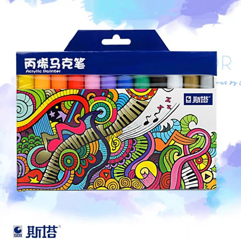 STA 12/24 цветов/набор акриловая Перманентная фоторучка для керамики фотография