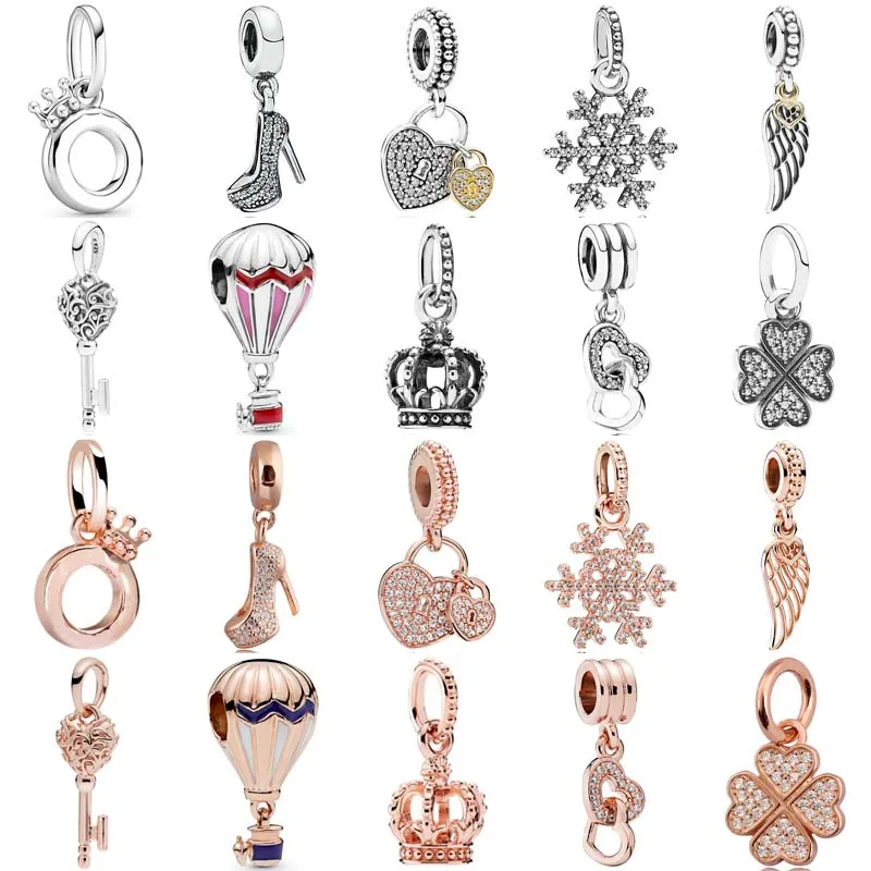 

pandora Sparkling Stiletto Guidance Angel Snowflake Regal Key Pendant Beads 925 Sterling Silver Charms Fit Bracelet DIY Jewelry