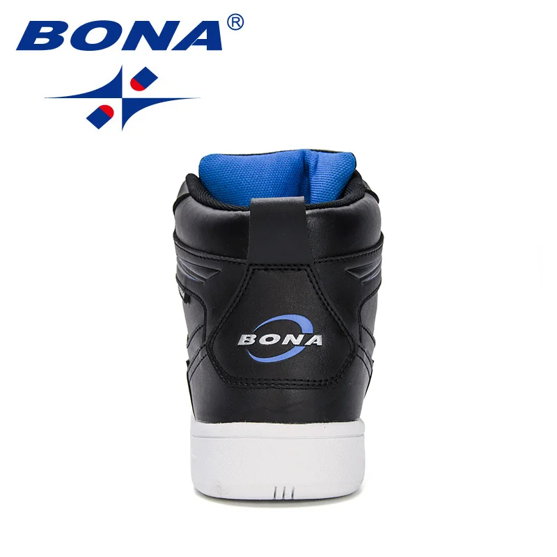 BONA 2020 New Designers Skateboarding Shoes Men High Top Sneakers Sports Shoes Walking Shoes Man Street Shoes Jogging Footwear