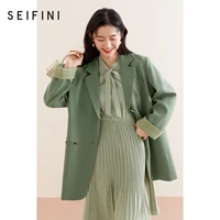 womens suit jacket new autumn high grade loose mid length casual small suit suit winter clothes women