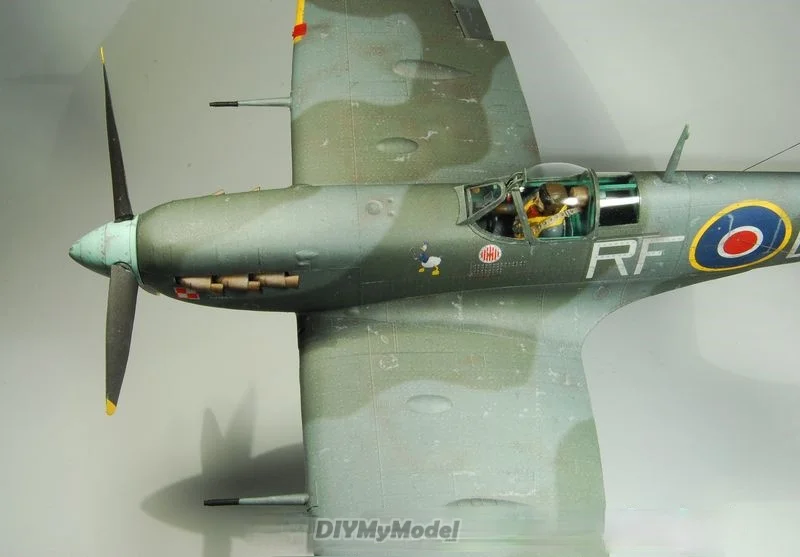DIYMyMode1:33 escala WW2 brit&aacute;nico supermarino Spitfire MK. Vb-Kit de modelos de papel para manualidades, rompecabezas, hecho a mano juguete, bricolaje-3