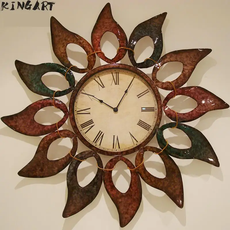 76 см большие ретро цифровые металлические настенные часы домашний декор