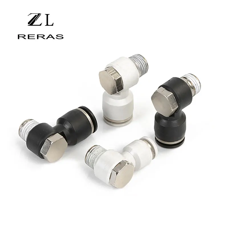 Белый PH шестиугольный пневматический мужской локоть коннектор трубка Air push-в-1 OD 4