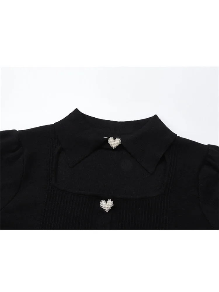 Women Knitted Cardigans Sweater Ladies Lapel Long Sleeve Hollow Out Sweet Fashion Vintage Casual Oversized Loose Knitwear Tops |