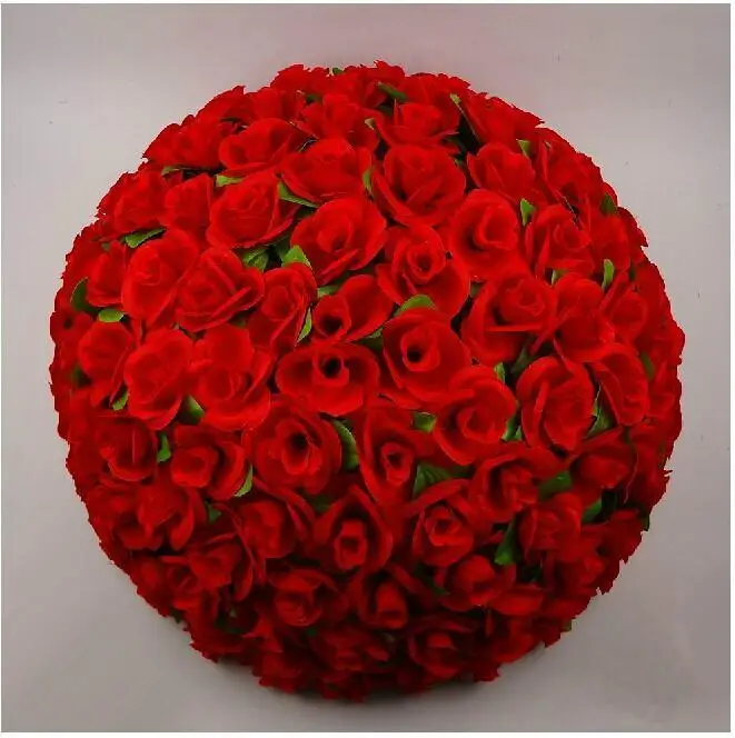 

HoT Selling 30CM/12" Artificial Encryption Rose Silk Flower Kissing Balls Hanging Ball Christmas Ornaments Wedding Party Decorat
