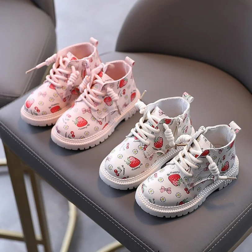 2020 новые осенние милые ботинки для девочек кожаные модные детские короткие