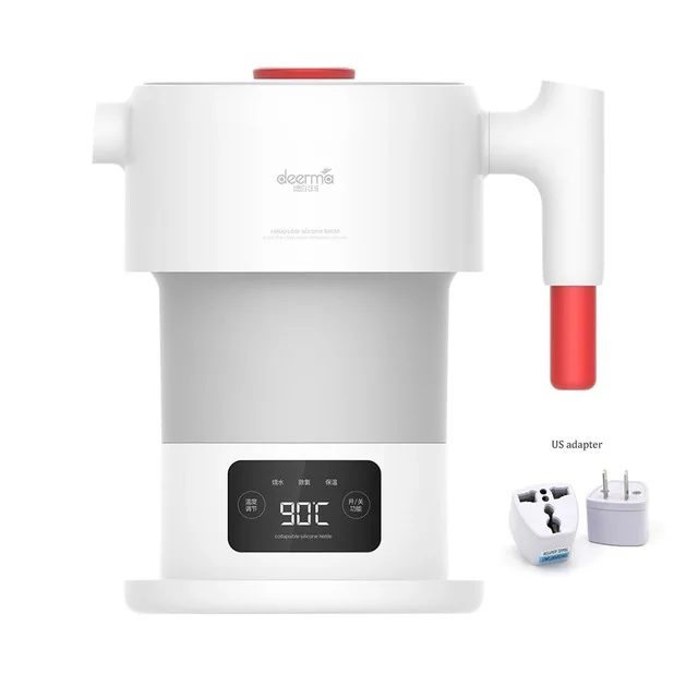 Add US Adapter Горячий Xiaomi Deerma DH206 0.6L складной электрический чайник Портативный Ручной Электрический чайник для воды автоматический Электрочайник - Color: Add US Adapter