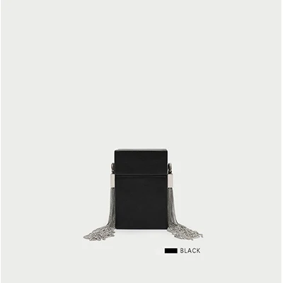 Black-S Модные женские сумки с бахромой для женщин, Изысканная сумка-мессенджер на плечо с цепочкой, дизайнерская брендовая сумка из искусственной кожи, женские сумки на плечо - Цвет: Black-S
