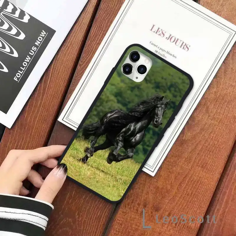 

Horse, idyllic, cool sweaty horse Phone Case for iPhone 11 12 pro XS MAX 8 7 6 6S Plus X 5S SE 2020 XR Soft silicone
