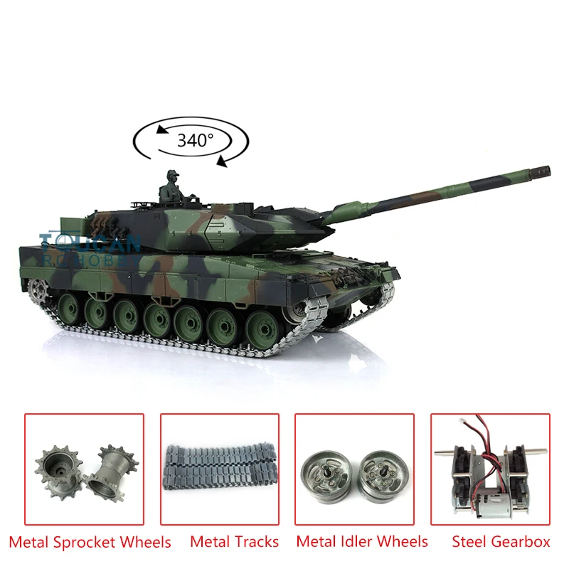 Heng Long 1/16 Scale TK7.0 Upgraded Metal Ver German Leopard2A6 RTR RC Tank 3889 TH17602