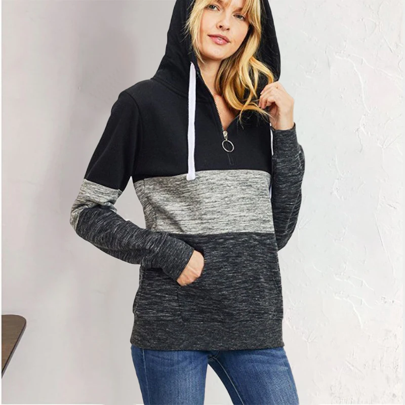Autumn Winter Patchwork Women Sweetshirts 2021 Casual Oversized Female Hoodies Ladies Streetwear Top Hooded Clothes Aesthetic