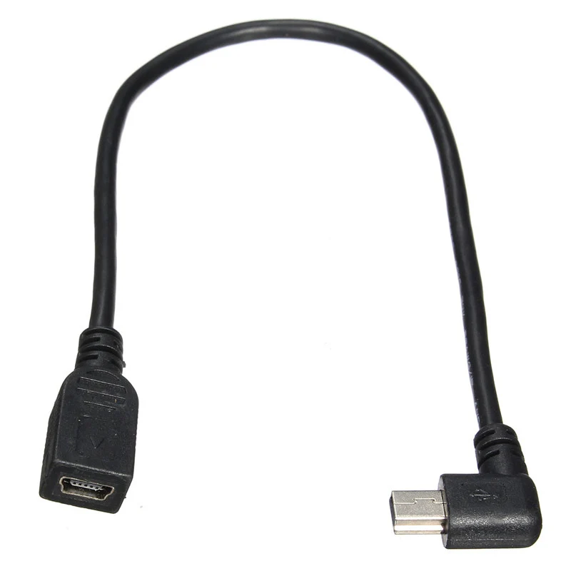 GPS Mini USB 5Pin 90 градусов левый угловой штыревой к женскому Удлинительный кабель для
