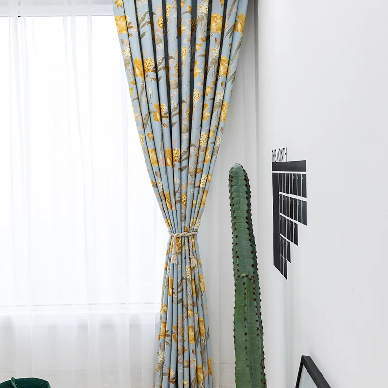 Factory Direct Selling Double-sided Opacity White Silk Shading Printed Cloth Thickened Full Curtain Fabric | Дом и сад