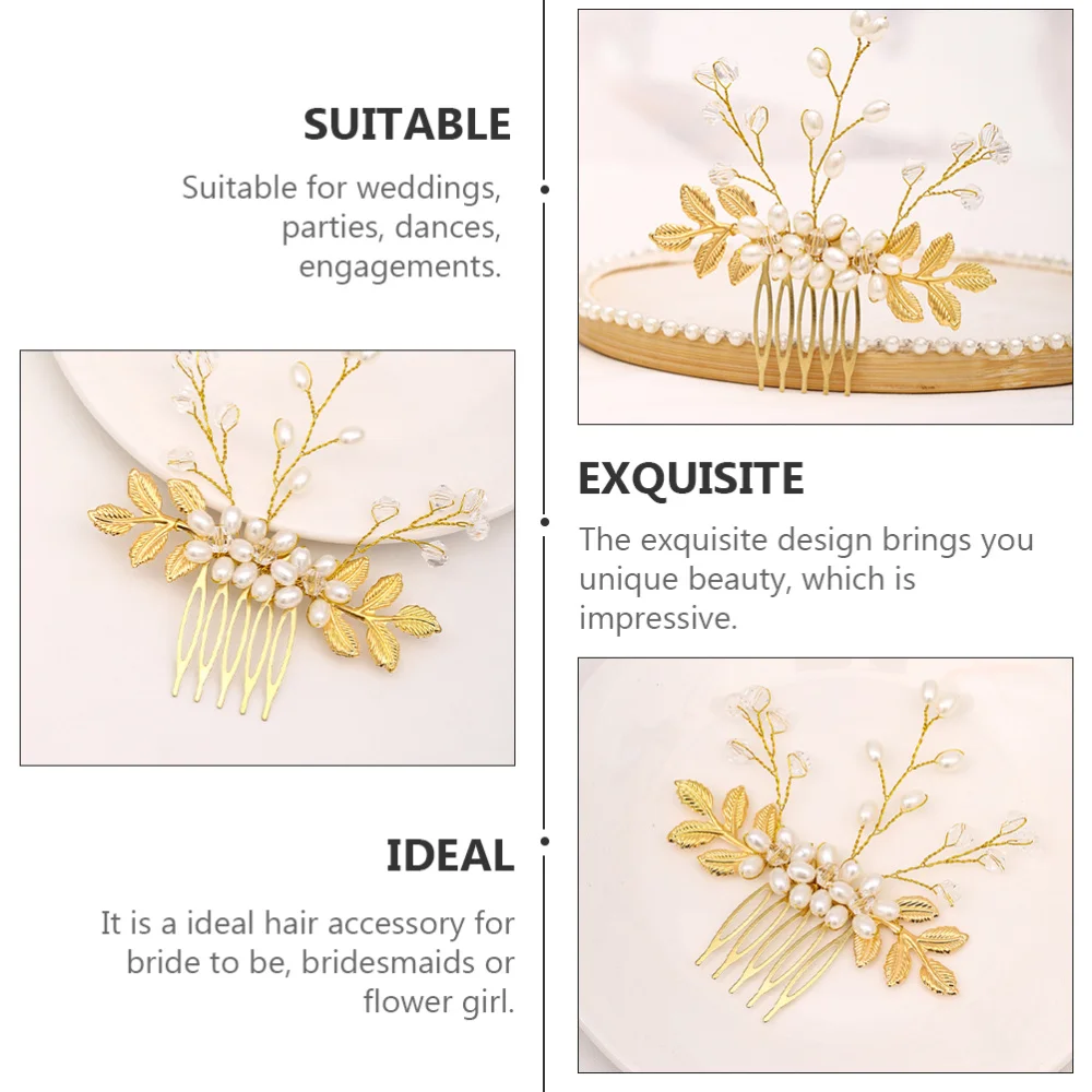 

Pearl Wedding Hair Comb Hand-woven Bridal Hair Ornament Wedding Hair Accessories