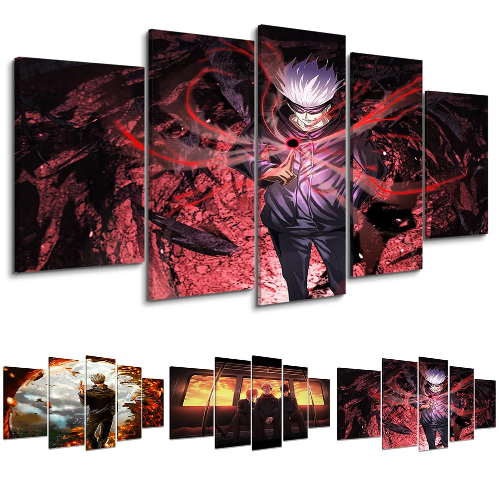 

Картины на холсте, настенное искусство, художественные плакаты ююютсу, кайсен, модульные куадросы, домашний декор, Аниме Картина, рамка для ...