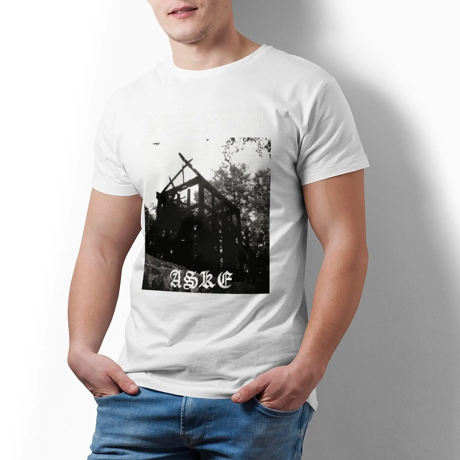 

Забавная Пляжная футболка Burzum из 100 хлопка, футболка с графическим принтом и коротким рукавом, Мужская футболка