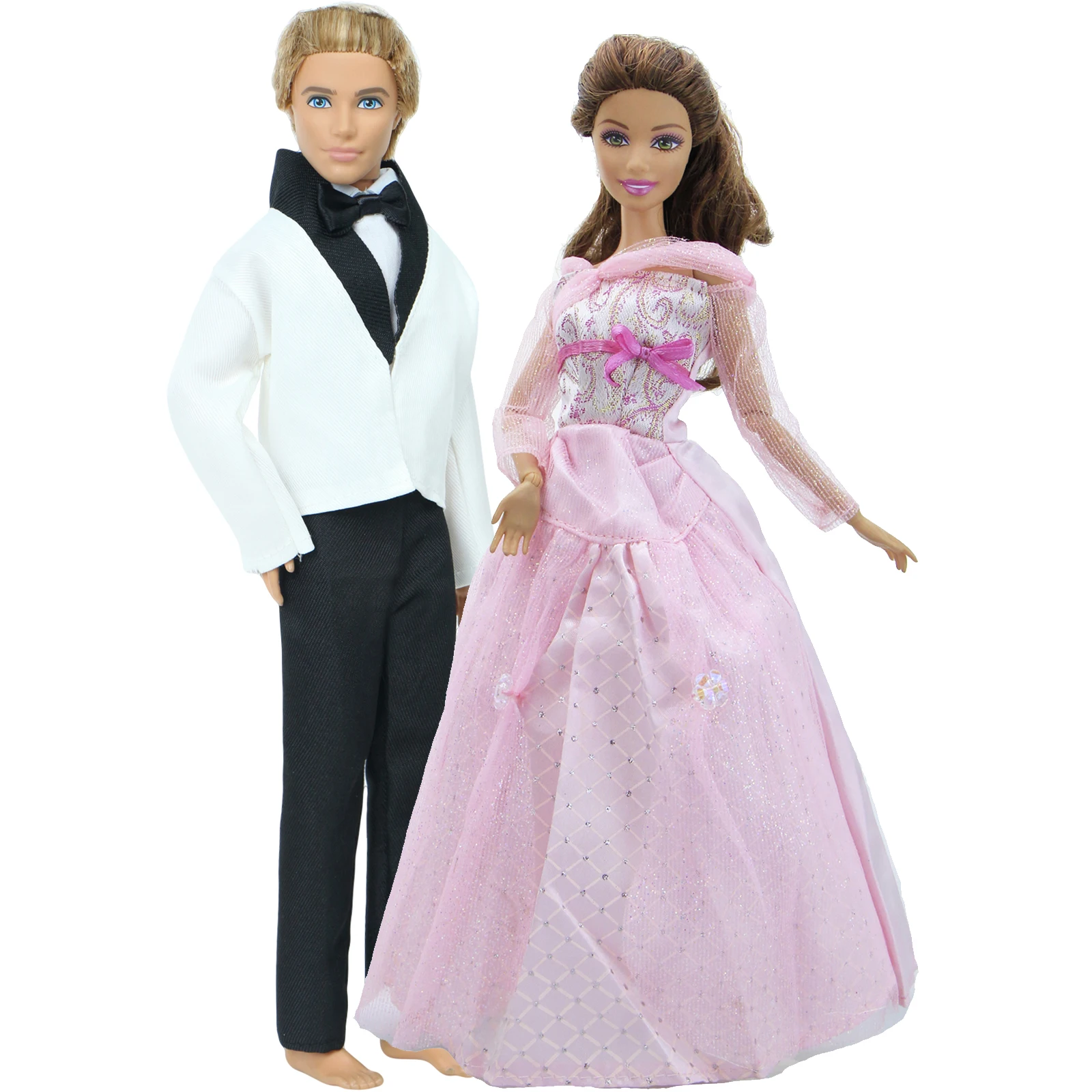 2 комплекта одежды белая Фотосессия + розовая Свадебная кружевная платье