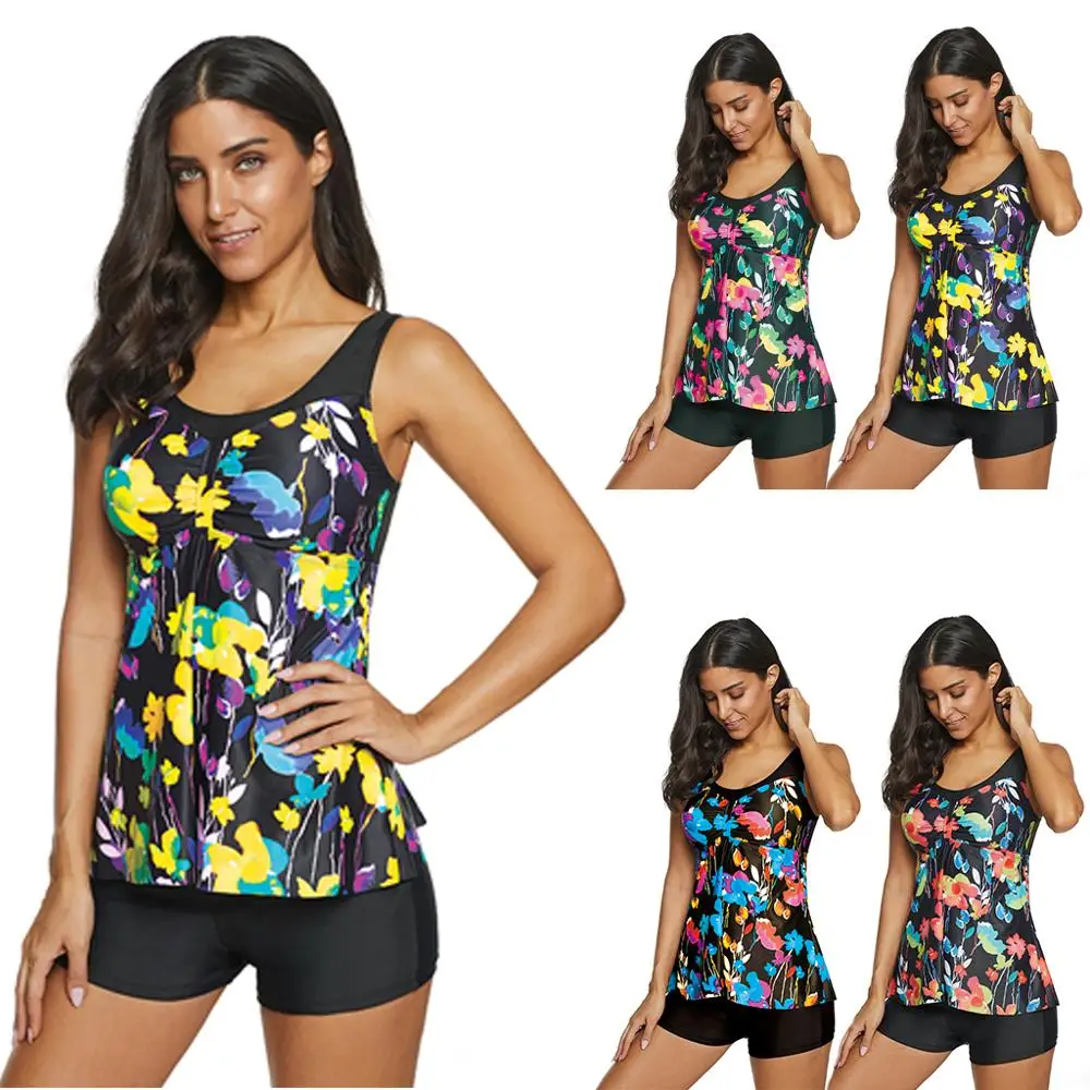 2020 танкини купальники Женская юбка стильный комплект бикини два предмета