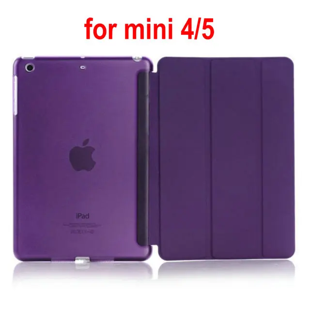 mini 4 5 purple Кожаный чехол из искусственной кожи для ipad mini1 2 3 4 5 mini2 mini 3 mini4 mini 5 Магнитный чехол для планшета с функцией пробуждения и сна для mini1/2/3/4/5 - Цвет: mini 4 5 purple