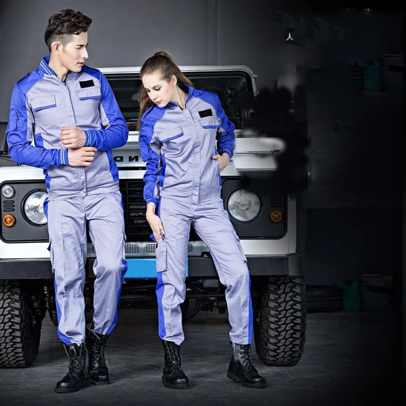 

Welding suits workwear clothes men women long sleeves workmen work uniform car workshop welding suit mechanical working overalls