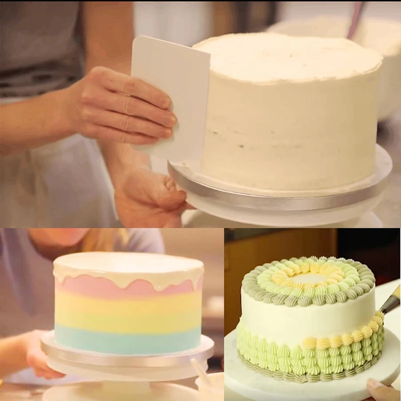Пластик торт проигрыватель Вращающийся миксер для теста Ножи украшения крем
