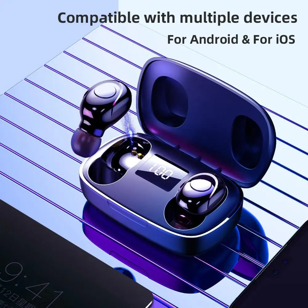 S9 TWS Digital Display Bluetooth 5.0 Wireless In-Ear Stereo Earphones Earbuds Headset Noise canceling with Charging Box | Электроника
