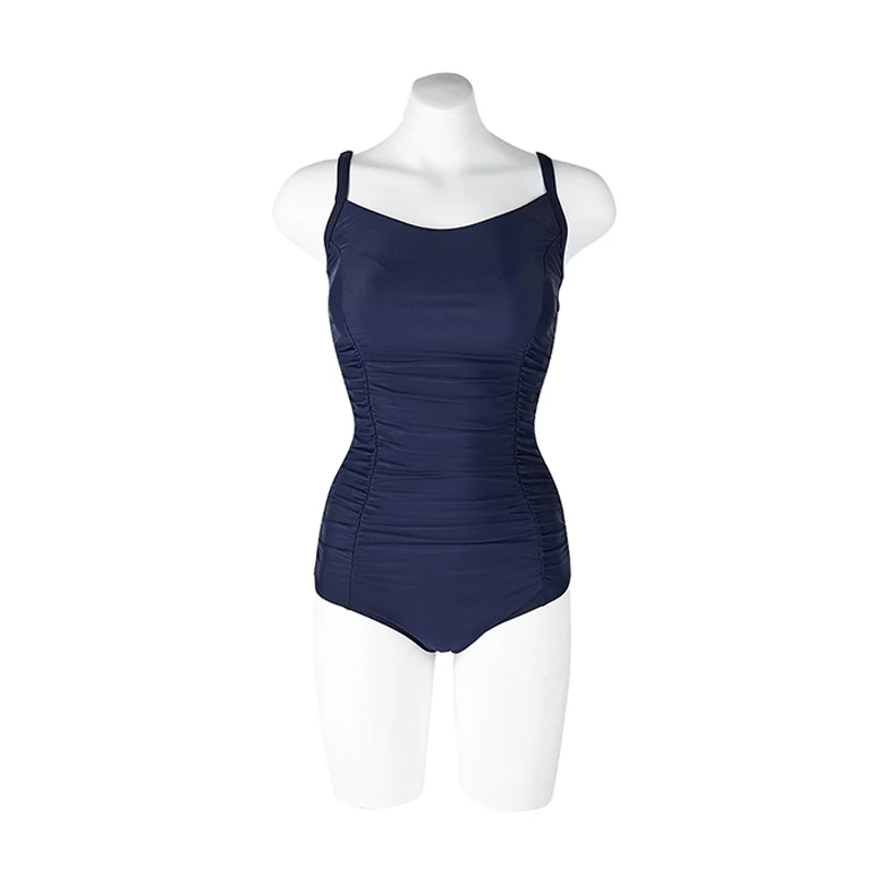 2021 New Arrivals Shoulder Straps Thin Attractive Stomach Ruffles Blue Elegant Female Lady Super Sexy One-piece Swimsuit | Спорт и