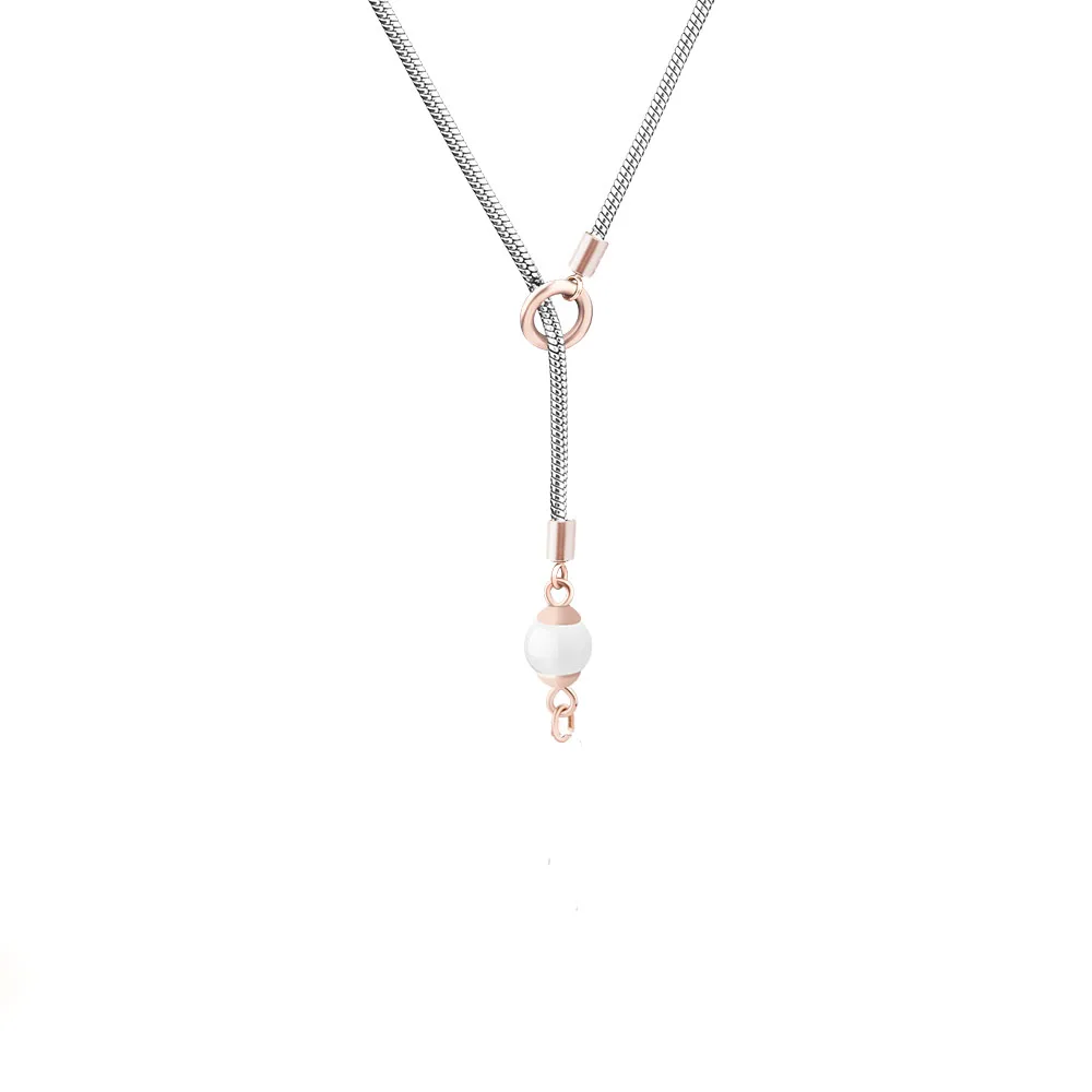 Runda 2020 Подвеска из нержавеющей стали цвета розового золота с якорем для женщин