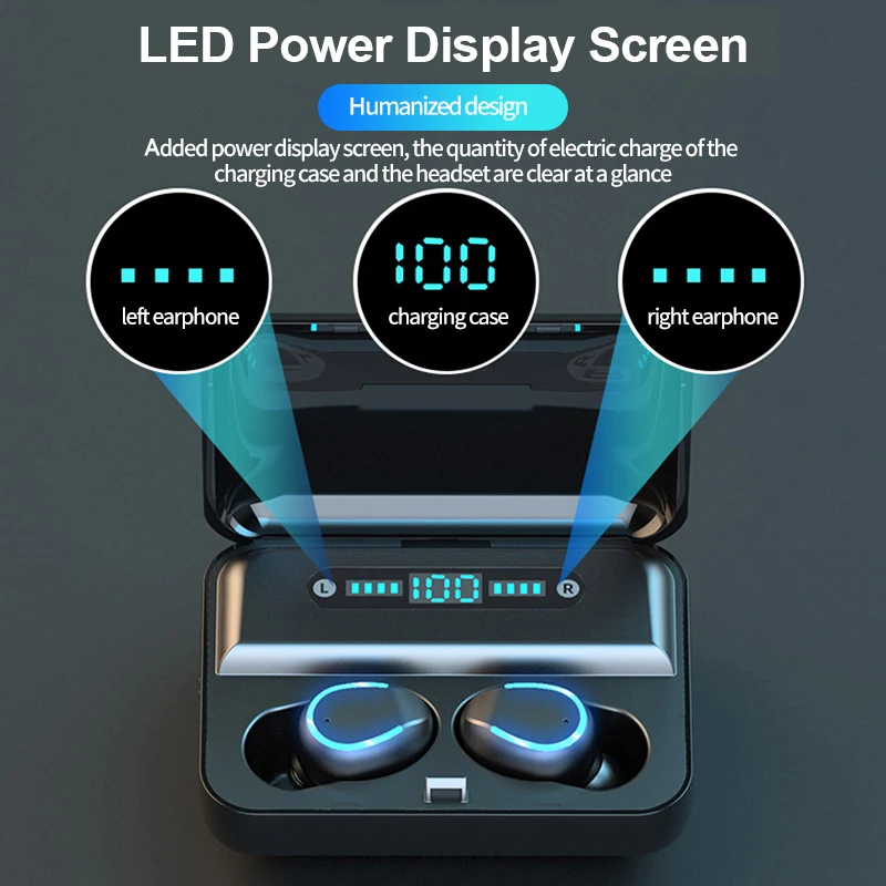 Беспроводные Bluetooth наушники TWS беспроводные 9D HIFI Спортивная игровая мини