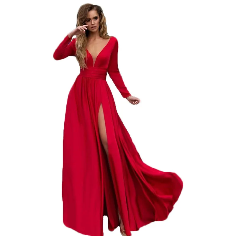 

European and American New Sexy V-Neck Wedding Dress