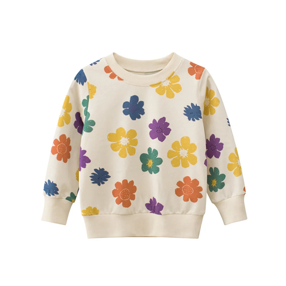

Fall Toddler Girl Winter Clothes Flower Print Sweatshirts Children Tops Spring Hoodies Little Kids Outfits Casual Autumn Costume