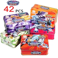 anime 42pcs pokemon cards iron metal box sunmoon team up gx shining cards toy battle game collection cards kids christmas gift