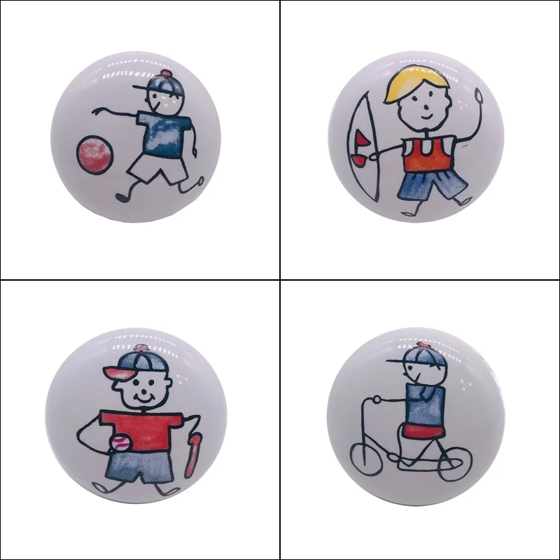 1x Керамическая ручная роспись мультфильм животных дверь детской комнаты ручки и