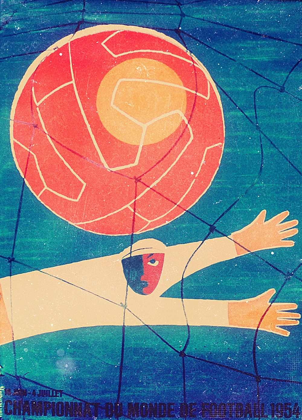 Чемпионат Швейцарии 1954 спортивный ретро-постер из крафт-бумаги для футбола