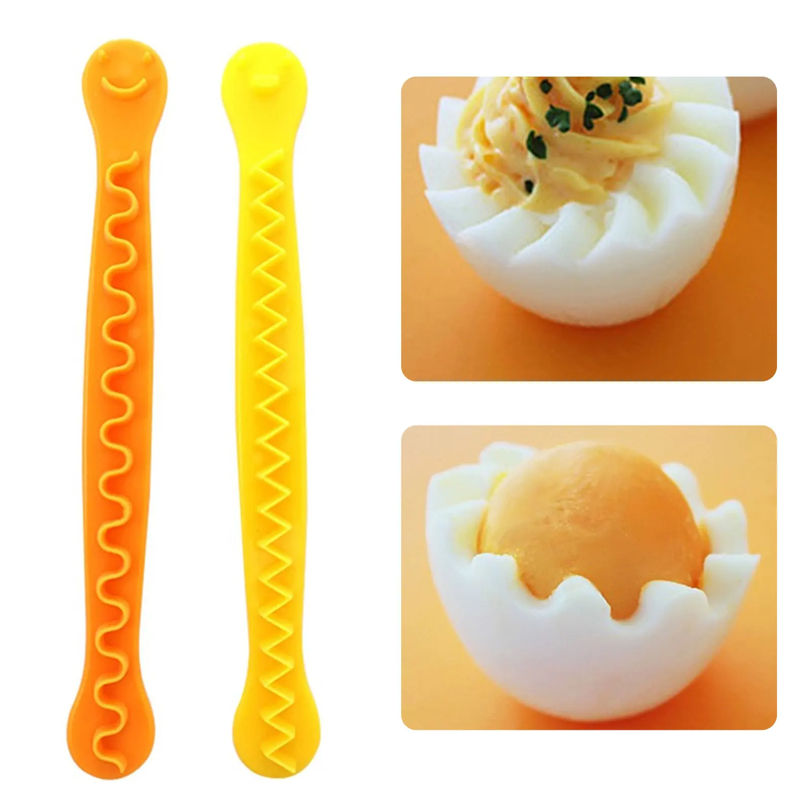

Fancy Cut Eggs 2PCS Cooked Eggs Cutter Household Boiled Eggs Creative Tools Bento Cut Flower Shaper Home Kitchen Accessories