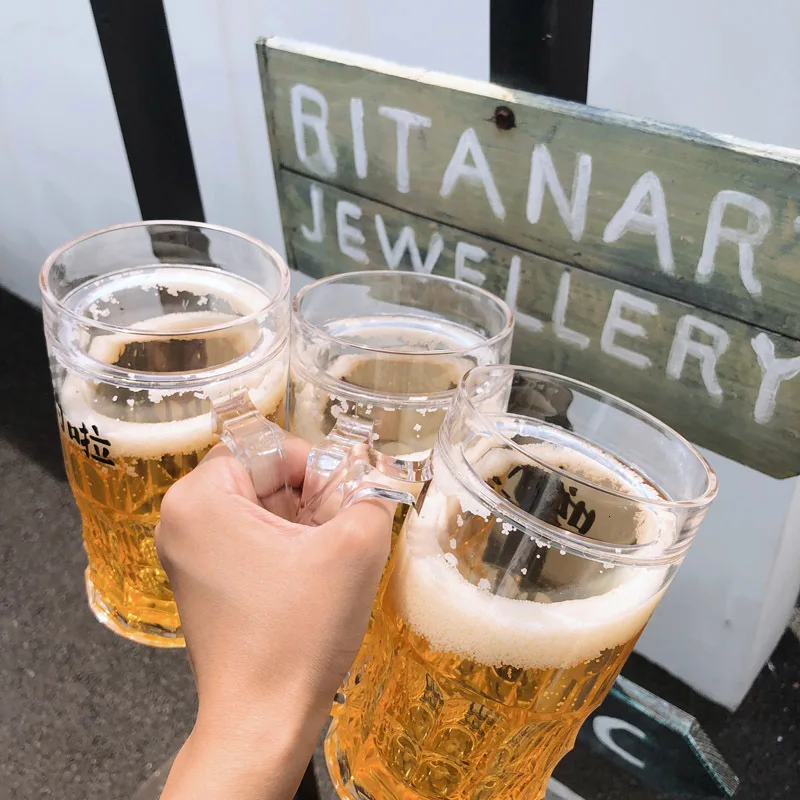 INS креативная пивная чашка со льдом Студенческая личность смешной двойной слой с