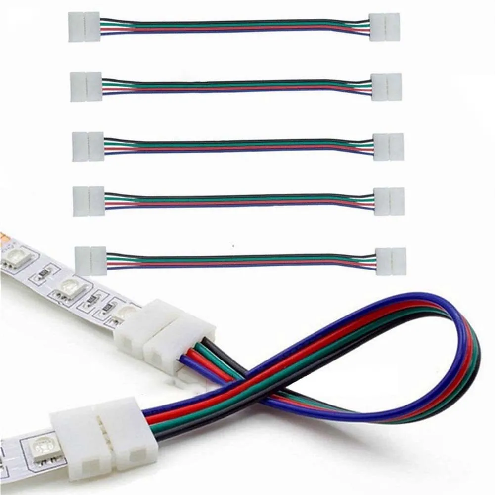 

5 шт. RGB 10 мм светодиодная цветная полоса быстрого соединения кабель адаптер 4-контактный разъем световая полоса пара проводки