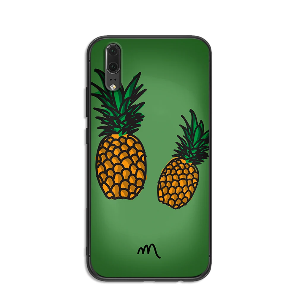 Мягкий чехол для телефона с рисунком розового ананаса и фруктов huawei P8 P9 P10 P20 P30 Lite