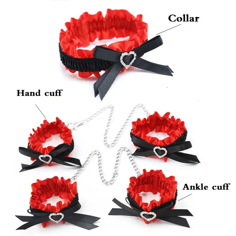 Эротические товары БДСМ бондаж кружевной бант наручники до щиколотки эластичные манжеты на запястье и