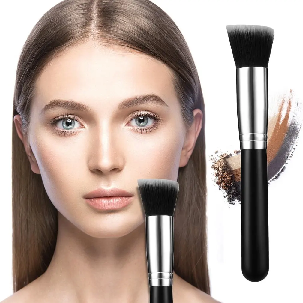 1 шт. профессиональная Черная Кисть для румян и пудры набор кистей макияжа кабука