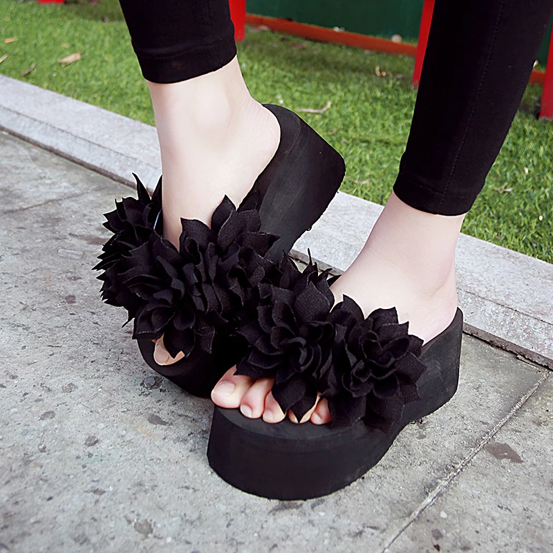 

Summer new style women slippers slope-heeled high-heeled breathable fashion casual women shoe soft and lightweight platform shoe