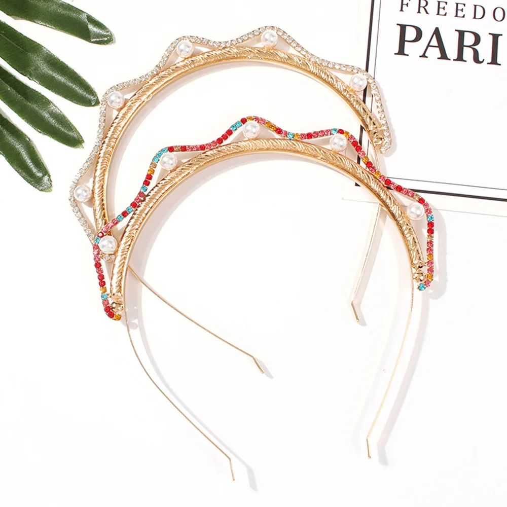 Обруч для волос в стиле барокко женщин сплав волнистые Красочные заколки с