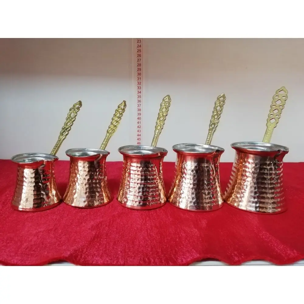 

Sizes Turkish Coffee Pot Maker Copper Hand Hammered Ibrik